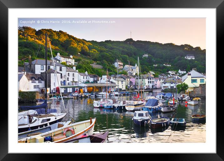 Polperro afterglow Framed Mounted Print by Chris Harris