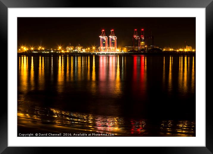 Liverpool Docks Lightshow  Framed Mounted Print by David Chennell