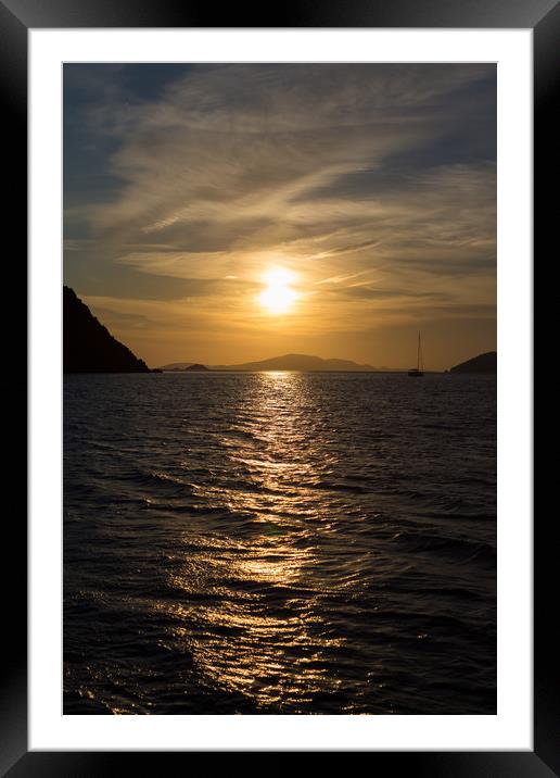 Sunrise over Patmos Framed Mounted Print by George Cairns