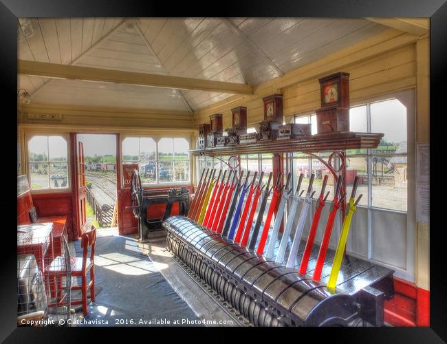 Signal Box - Swanwick Junction Framed Print by Catchavista 