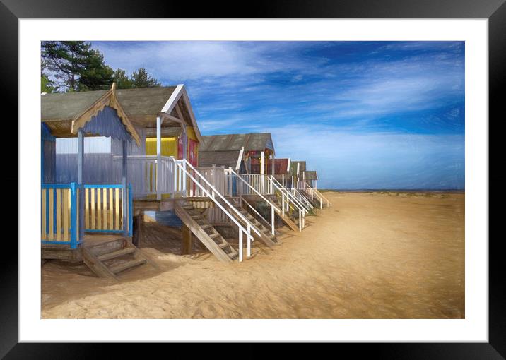 Wells Beach Huts Framed Mounted Print by Alan Simpson