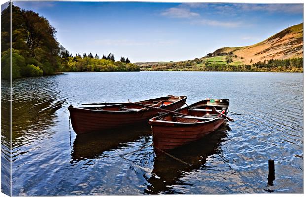 Boats on Loweswater, Cumbria Canvas Print by David Lewins (LRPS)