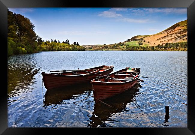 Boats on Loweswater, Cumbria Framed Print by David Lewins (LRPS)