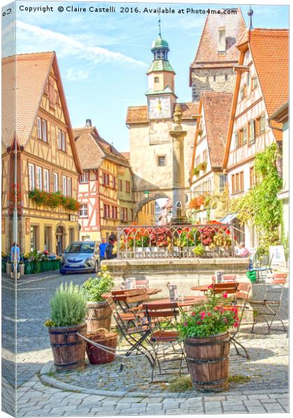 Rothenburg ob der Tauber Canvas Print by Claire Castelli