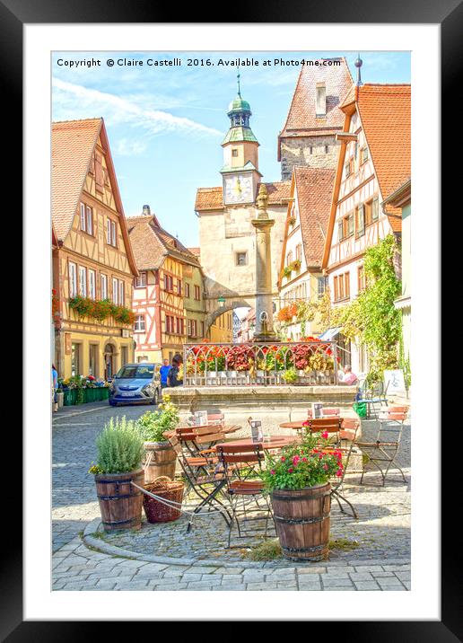 Rothenburg ob der Tauber Framed Mounted Print by Claire Castelli