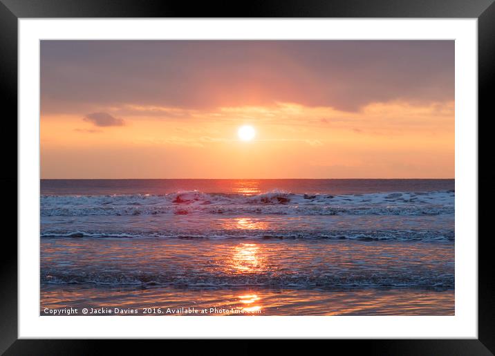 Red Sunset Framed Mounted Print by Jackie Davies