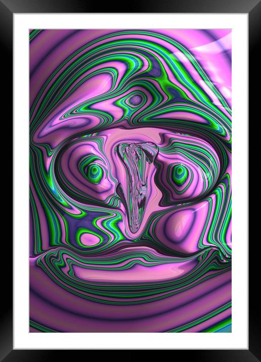 Fractal Face Framed Mounted Print by Steve Purnell