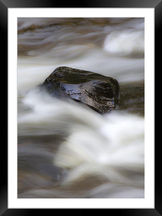 Black Rock, White Water Framed Mounted Print by Mike Gorton