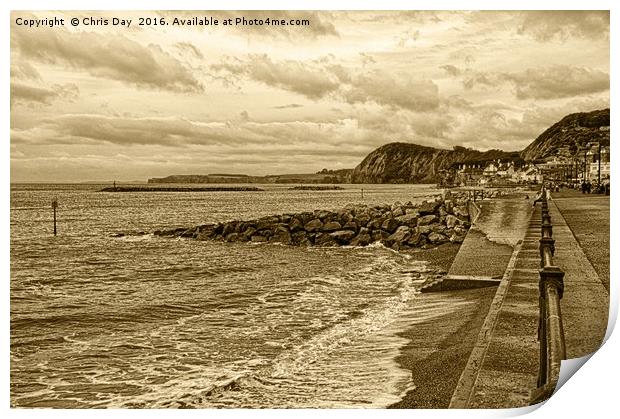Sidmouth Beach Print by Chris Day