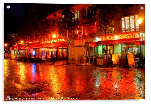 A Rainy Night in Paris Acrylic by Colin Woods