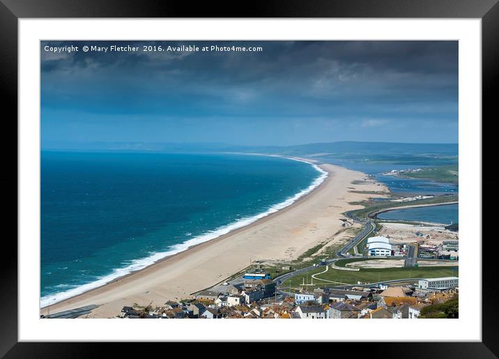 Chesil Beach Framed Mounted Print by Mary Fletcher