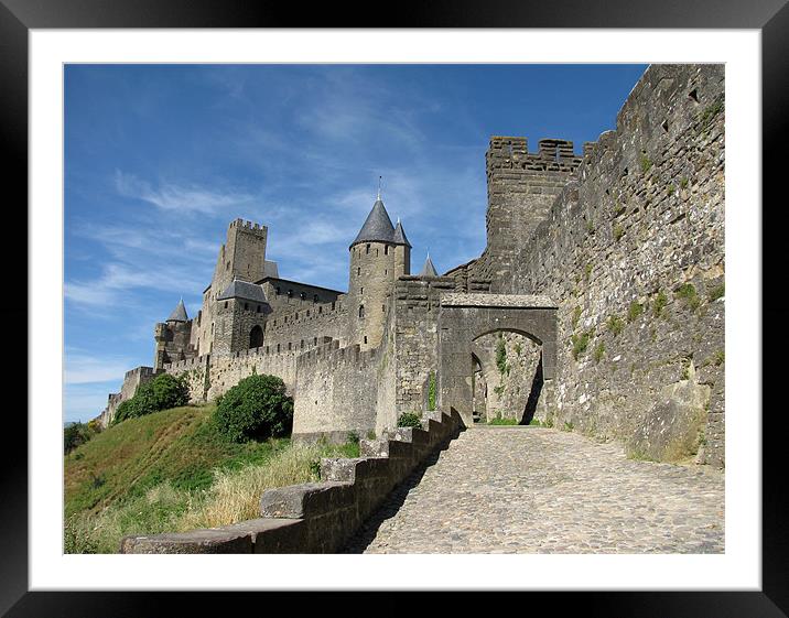 The Castle Ramparts Carcassonne Framed Mounted Print by Jacqi Elmslie