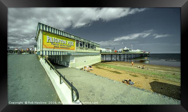 Paignton Pier   fun for all  Framed Print by Rob Hawkins