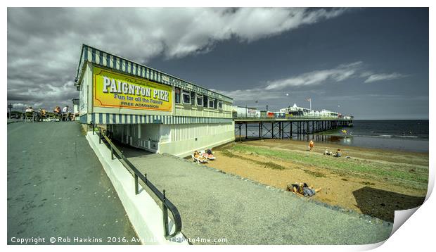 Paignton Pier   fun for all  Print by Rob Hawkins