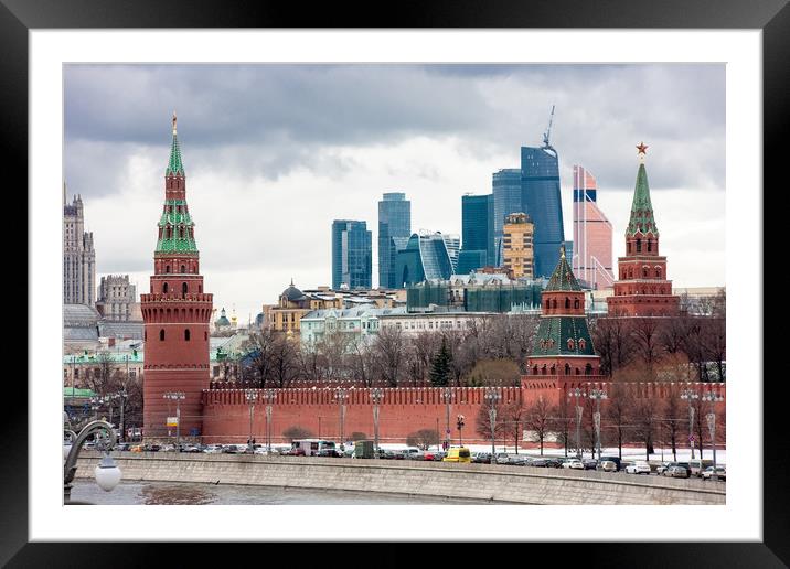 Panorama Of Moscow Kremlin. Framed Mounted Print by Valerii Soloviov