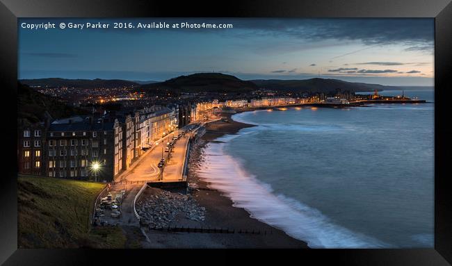 Aberystwyth Promenade in the evening, Wales  Framed Print by Gary Parker