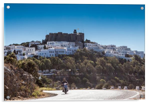 PATMOS, GREECE - SEPTEMBER 25, 2016: A moped drive Acrylic by George Cairns