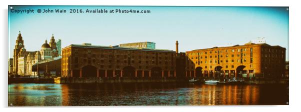 Royal Albert Dock and Three Graces Acrylic by John Wain
