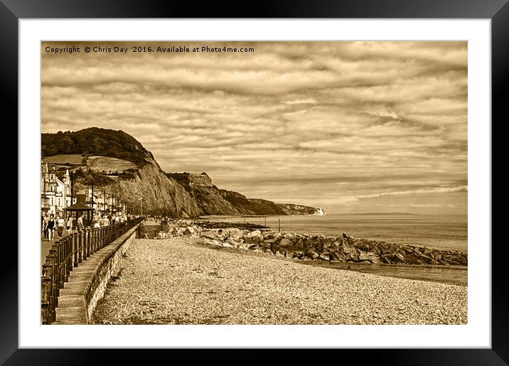 Sidmouth Beach  Framed Mounted Print by Chris Day