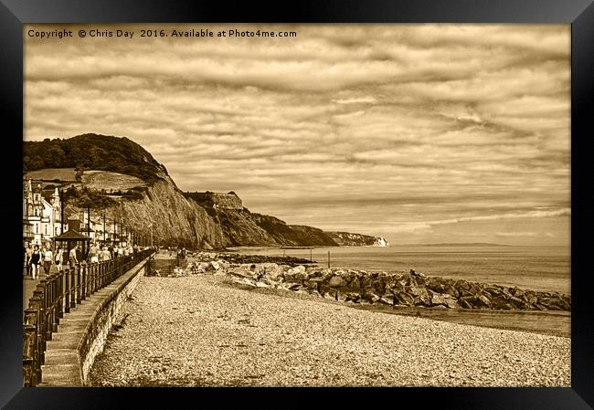 Sidmouth Beach  Framed Print by Chris Day