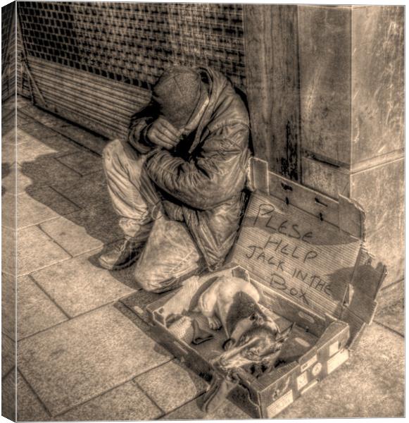 homeless                                Canvas Print by sue davies