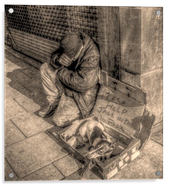 homeless                                Acrylic by sue davies