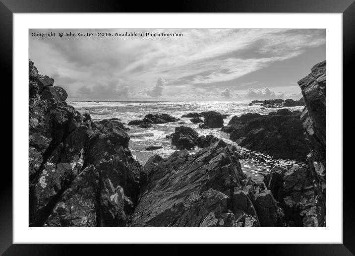 Sea and Rocks at Ucluelet Canada Framed Mounted Print by John Keates