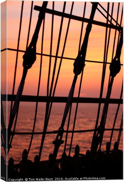Sunset and Rigging Canvas Print by Tom Wade-West
