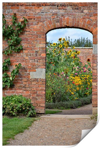Entrance to the walled garden Print by Jeff Hardwick