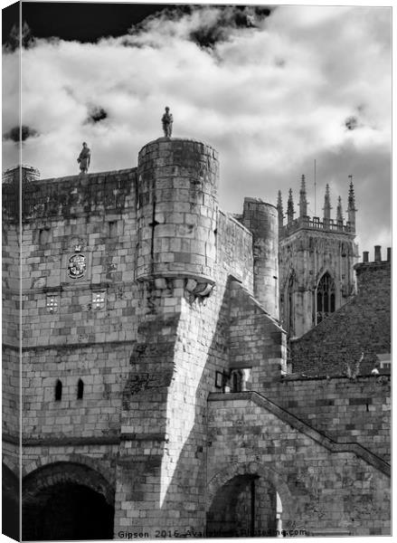 York Minster and Bootham Bar Canvas Print by Robert Gipson