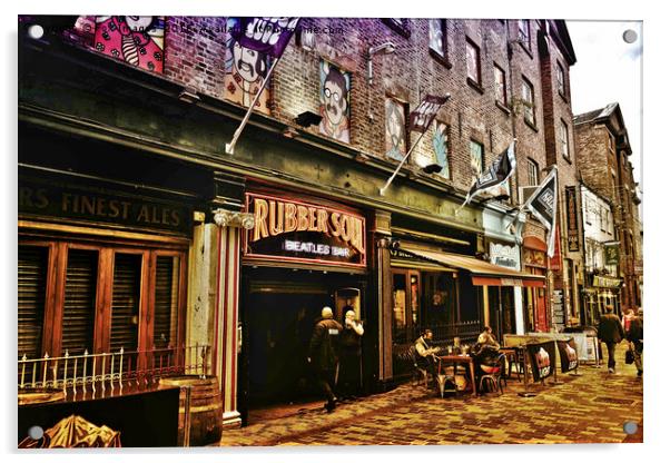 Beatles bar liverpool Acrylic by Derrick Fox Lomax