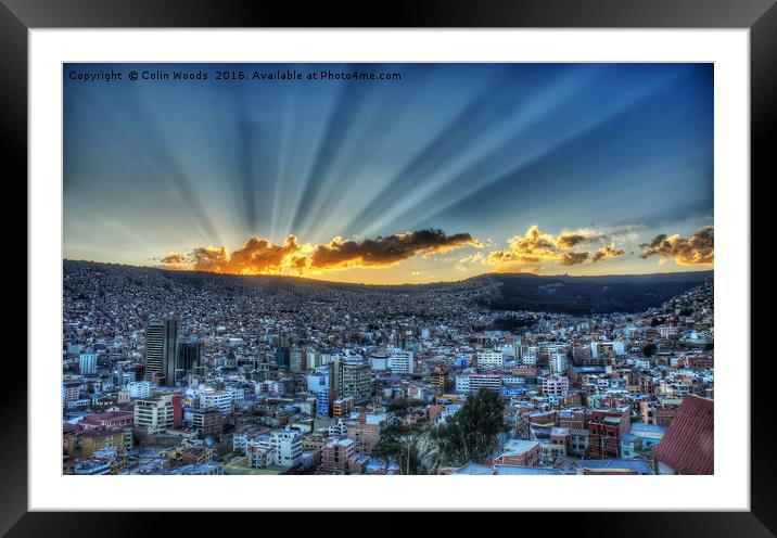La Paz Sunset Framed Mounted Print by Colin Woods