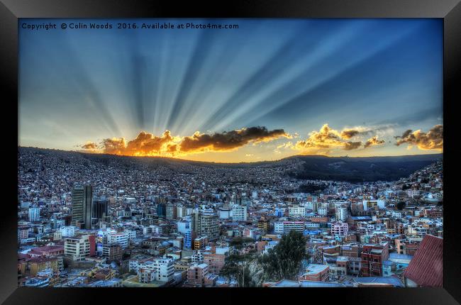 La Paz Sunset Framed Print by Colin Woods