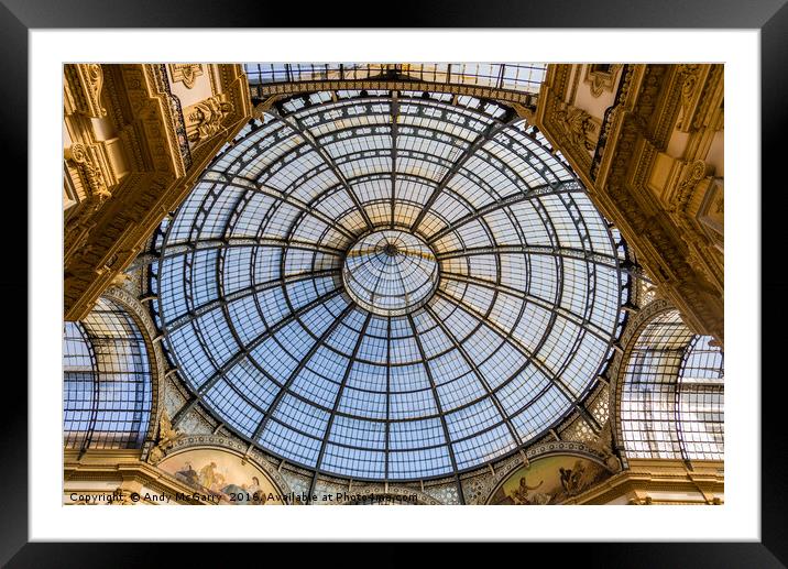 Galleria Vittorio Emanuele II Milan Framed Mounted Print by Andy McGarry