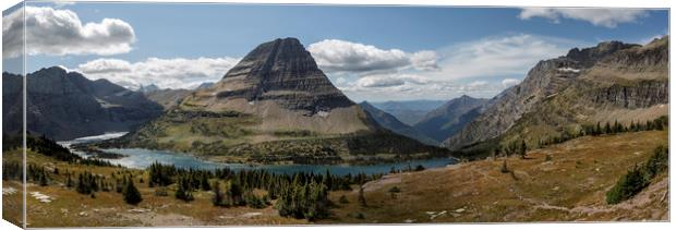 Hidden Lake and Bearhat Mountain Panorama Canvas Print by Belinda Greb