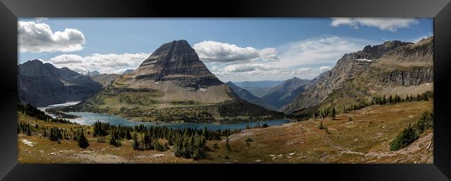 Hidden Lake and Bearhat Mountain Panorama Framed Print by Belinda Greb