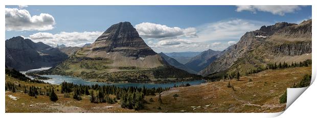 Hidden Lake and Bearhat Mountain Panorama Print by Belinda Greb