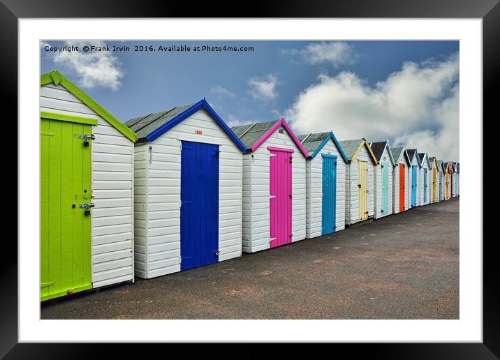 Colourful beach huts at paignton sea front Framed Mounted Print by Frank Irwin