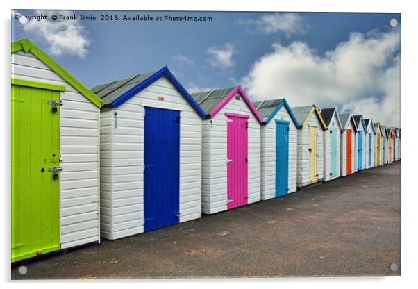 Colourful beach huts at paignton sea front Acrylic by Frank Irwin