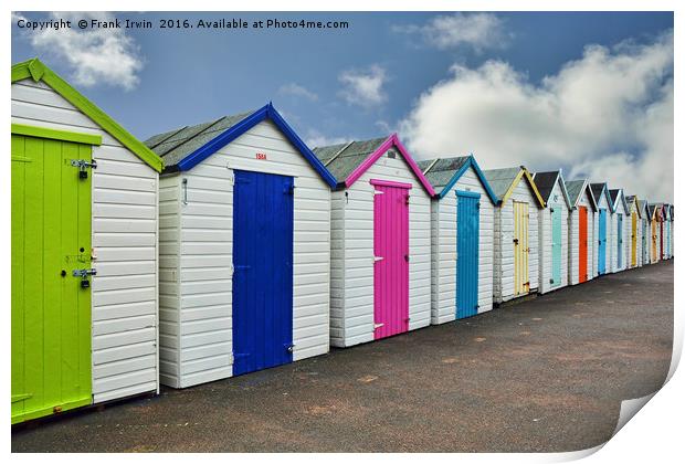 Colourful beach huts at paignton sea front Print by Frank Irwin