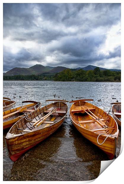 Boats on Derwentwater Print by Jacqi Elmslie