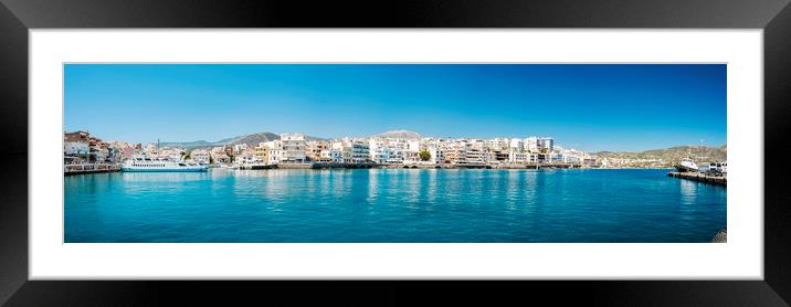 Agios Nikolaos Panorama Framed Mounted Print by Antony McAulay