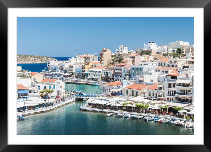 Agios Nikolaos Town Center Framed Mounted Print by Antony McAulay