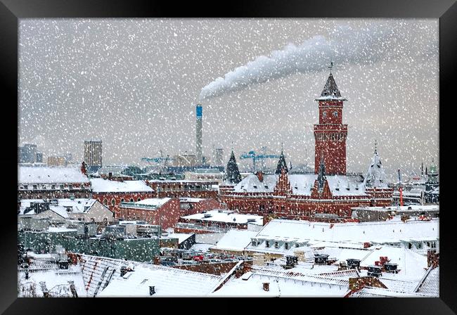 Helsingborg Cityscape in Winter Weather Framed Print by Antony McAulay