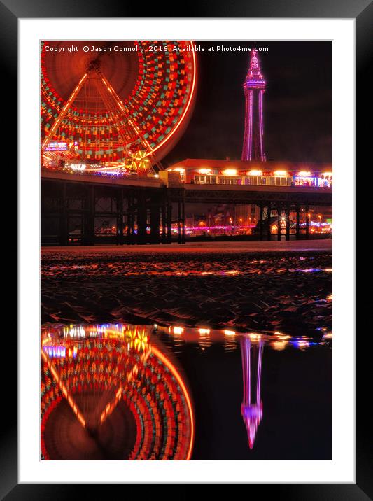 Blackpool Tower And The wheel Framed Mounted Print by Jason Connolly