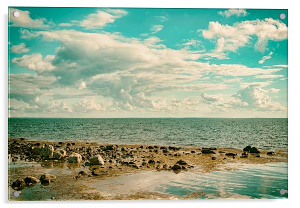 Seascape cloudscape Retro Effect Acrylic by Antony McAulay