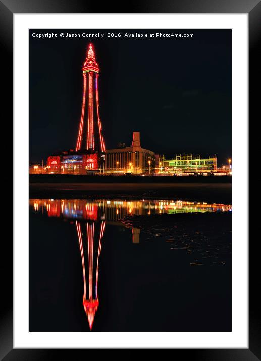 Blackpool Tower By Night Framed Mounted Print by Jason Connolly