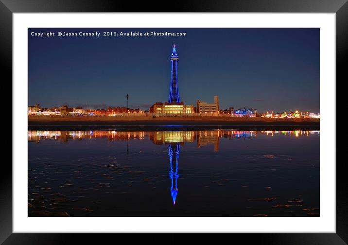 Blackpool By Night. Framed Mounted Print by Jason Connolly