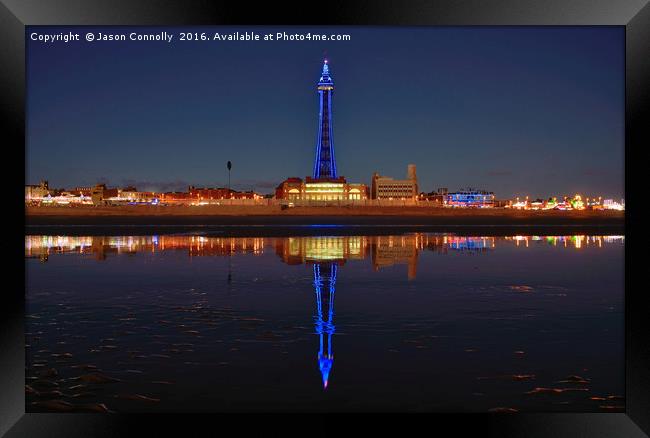 Blackpool By Night. Framed Print by Jason Connolly