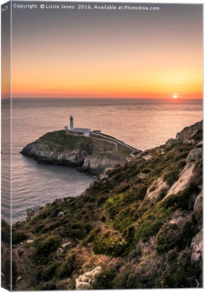 Sunset over South Stack Canvas Print by E J T Photography